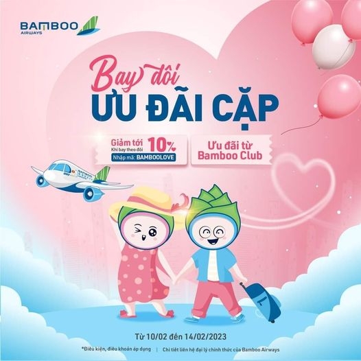 VALENTINE - BAY ĐÔI ƯU ĐÃI CẶP CÙNG BAMBOO AIRWAYS